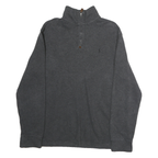 POLO RALPH LAUREN Mens Grey Pullover Plain Crew Neck Basic Knit Jumper L Cotton