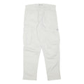 ZARA Mens Cotton Blend White Relaxed Cargo Trousers W30 L29 Casual Zip Closure