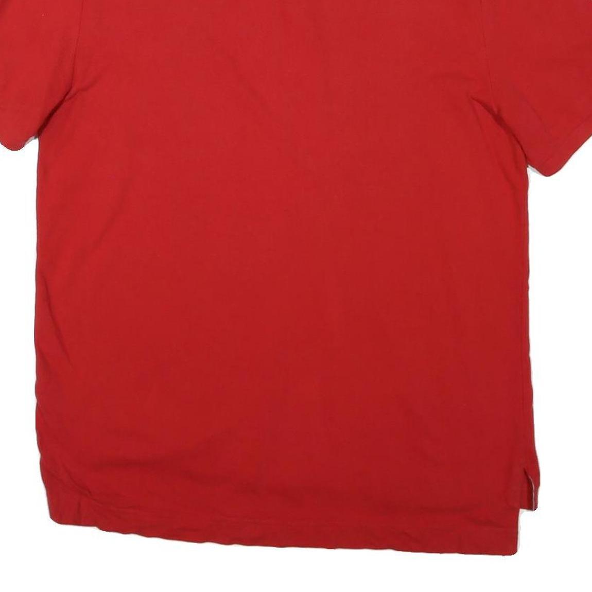 TOMMY HILFIGER Mens Red Polo Shirt Short Sleeve Logo Embroidered M Cotton Blend