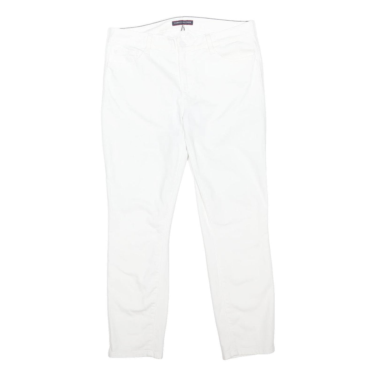 TOMMY HILFIGER Womens Slim White Jeans Cotton Blend W32 L27 Button Closure