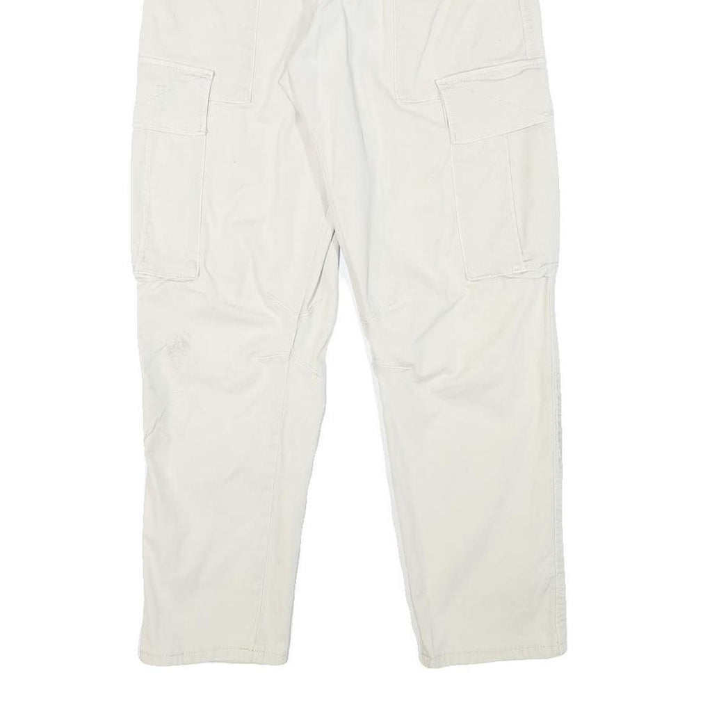 ZARA Mens Cotton Blend Beige Relaxed Cargo Trousers W30 L28 Casual Zip