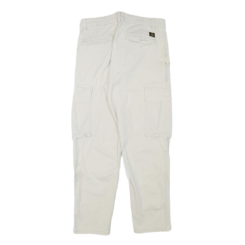 ZARA Mens Cotton Blend Beige Relaxed Cargo Trousers W30 L28 Casual Zip