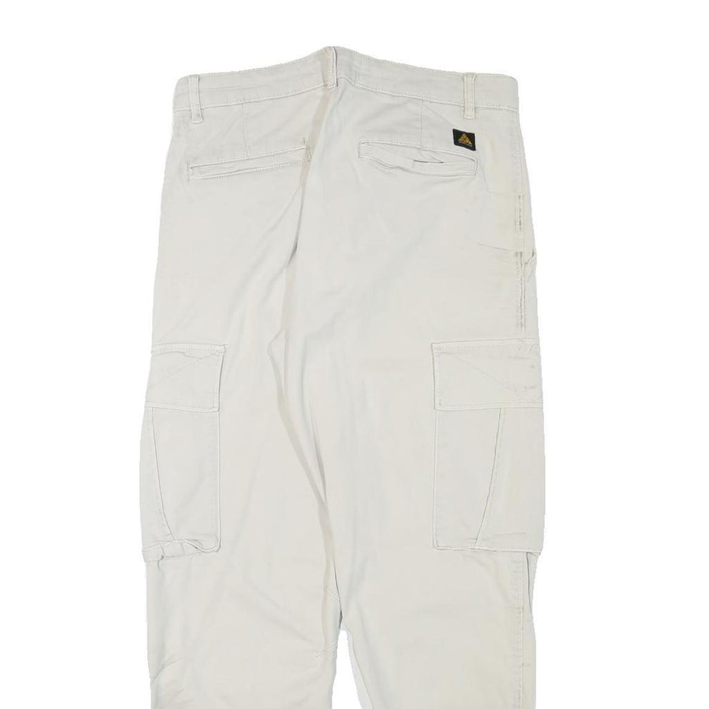 ZARA Mens Cotton Blend Beige Relaxed Cargo Trousers W30 L28 Casual Zip