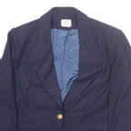 BOSTON TRAVELER Womens Blazer Jacket Blue Wool M
