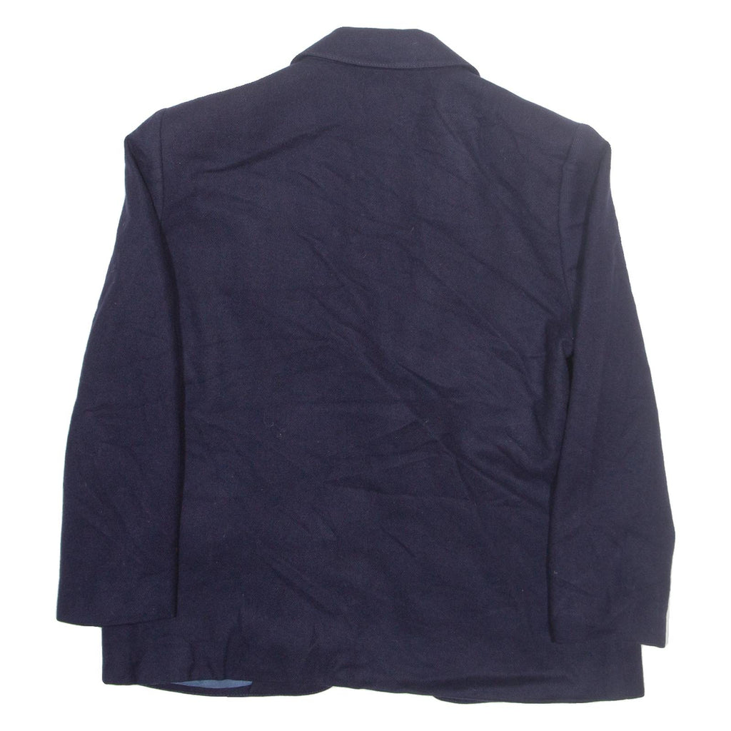 BOSTON TRAVELER Womens Blazer Jacket Blue Wool M