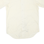 Mens Cream Plain Polyester Blend Shirt M Short Sleeve Casual Lightweight