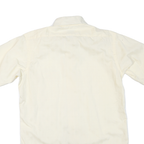 Mens Cream Plain Polyester Blend Shirt M Short Sleeve Casual Lightweight