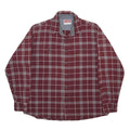WRANGLER Mens Maroon & Grey Check Shirt L Casual Cotton Long Sleeve