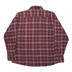WRANGLER Mens Maroon & Grey Check Shirt L Casual Cotton Long Sleeve