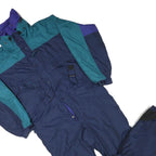 COLUMBIA Mens Blue & Green Dungarees Regular Fit Polyester Blend L W40 L30