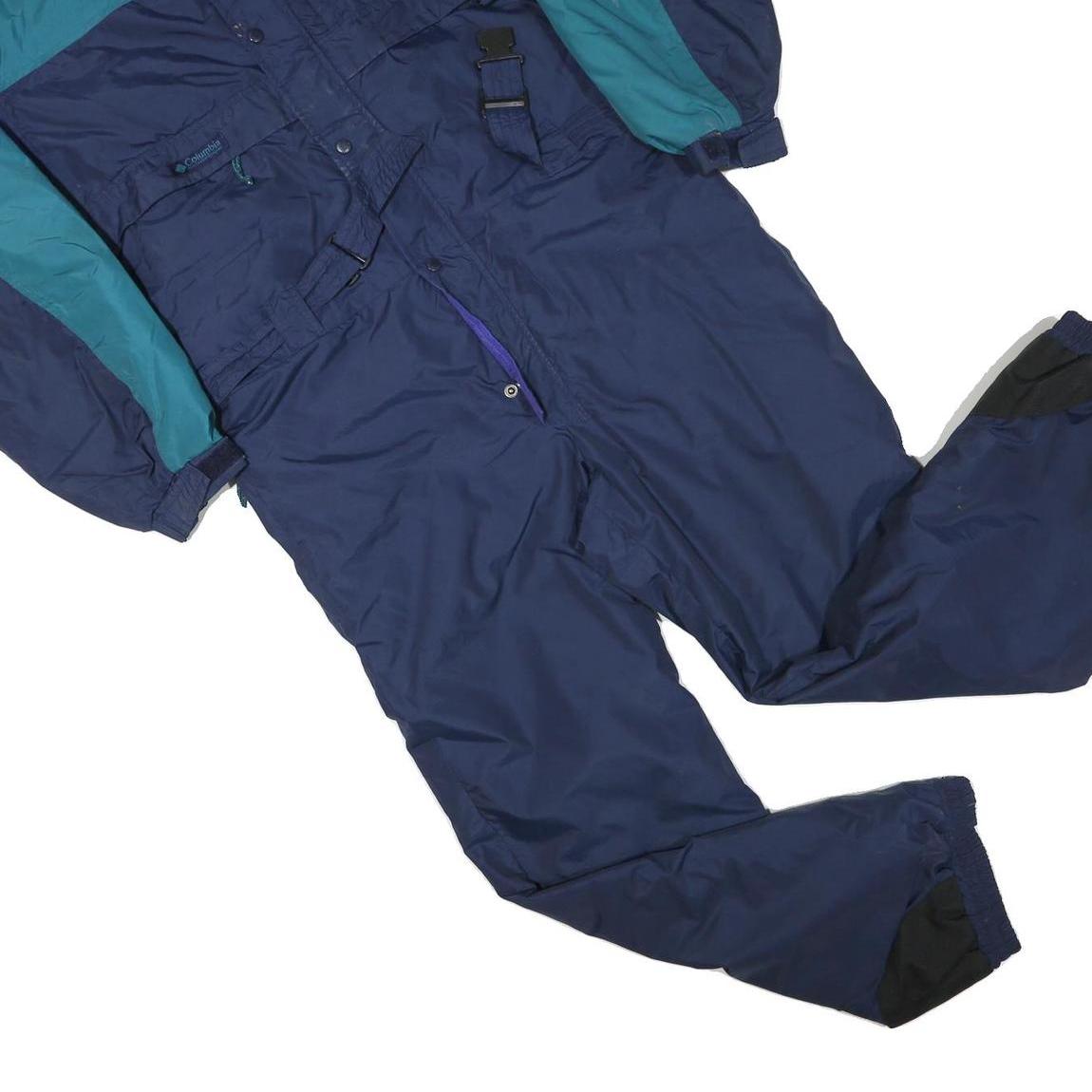 COLUMBIA Mens Blue & Green Dungarees Regular Fit Polyester Blend L W40 L30