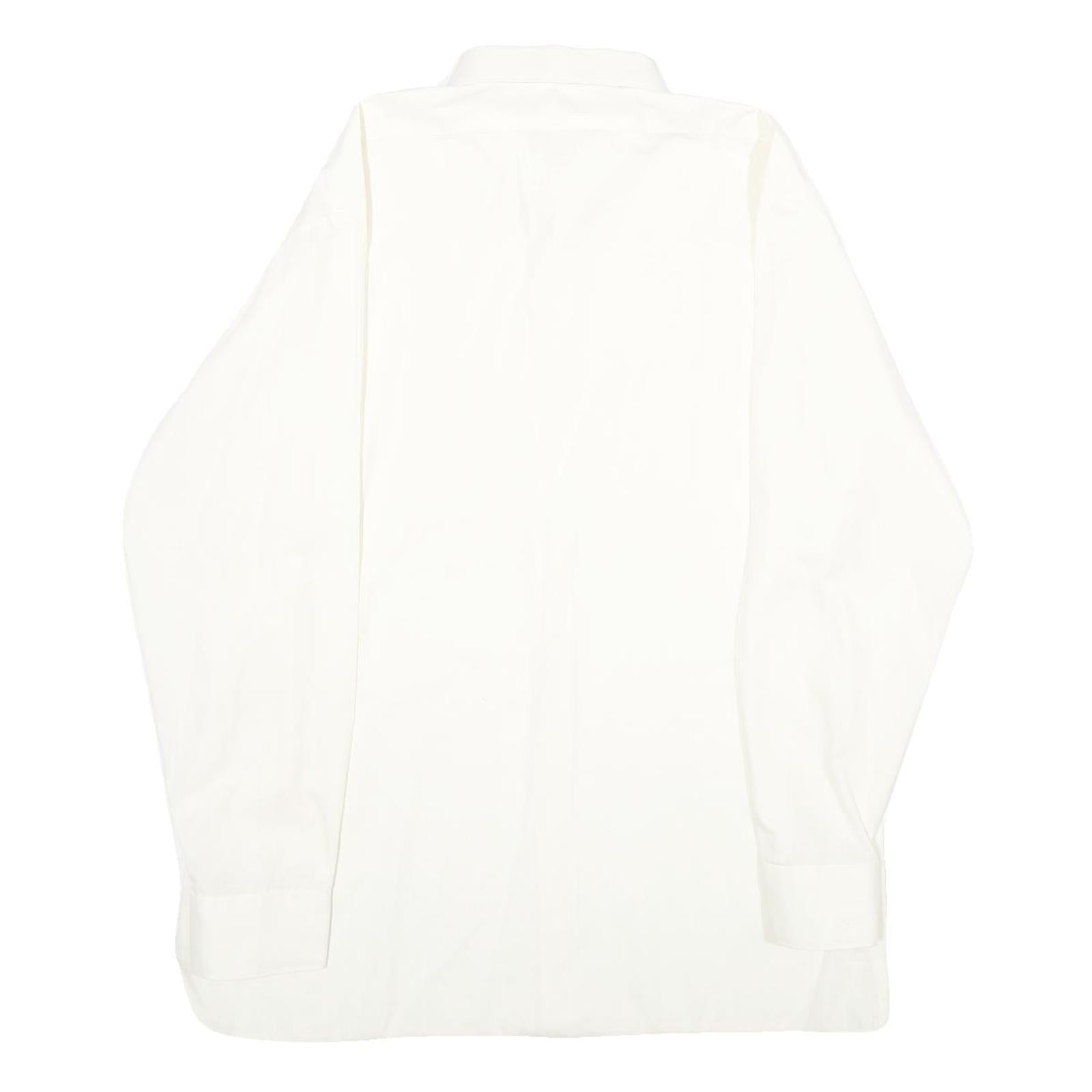 MANAGER STYLE Mens White Shirt M Classic Long Sleeve Cotton Blend Button Closure