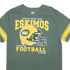 CFL Mens Green Yellow Eskimos Canadian Football League T-Shirt L Short Sleeve