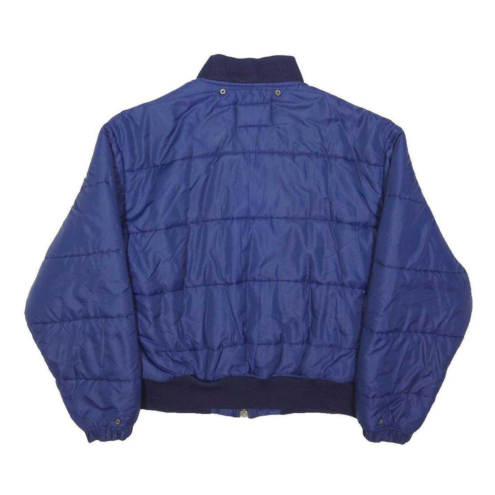 UNITED COLORS OF BENETTON Mens Blue Bomber Jacket S Polyamide Plain Zip Closure