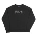 FILA Womens Black Sweatshirt Crew Neck S Cotton Blend Pullover Casual Top
