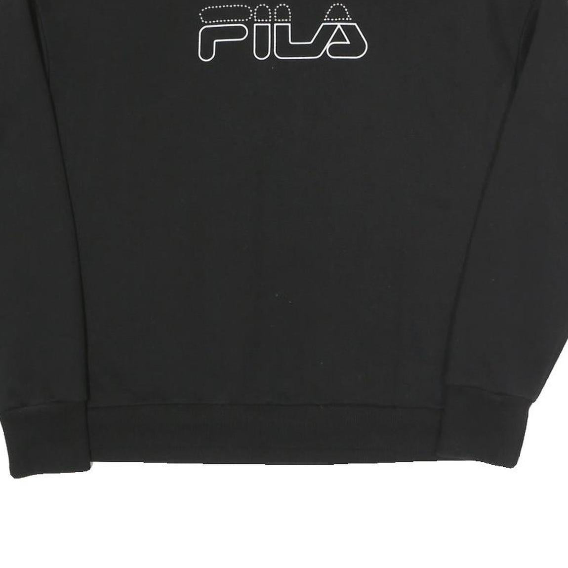 FILA Womens Black Sweatshirt Crew Neck S Cotton Blend Pullover Casual Top