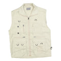 EASTERN COTTAGE Mens Cream Cotton Blend Utility Vest M Jacket Plain Zip Pockets