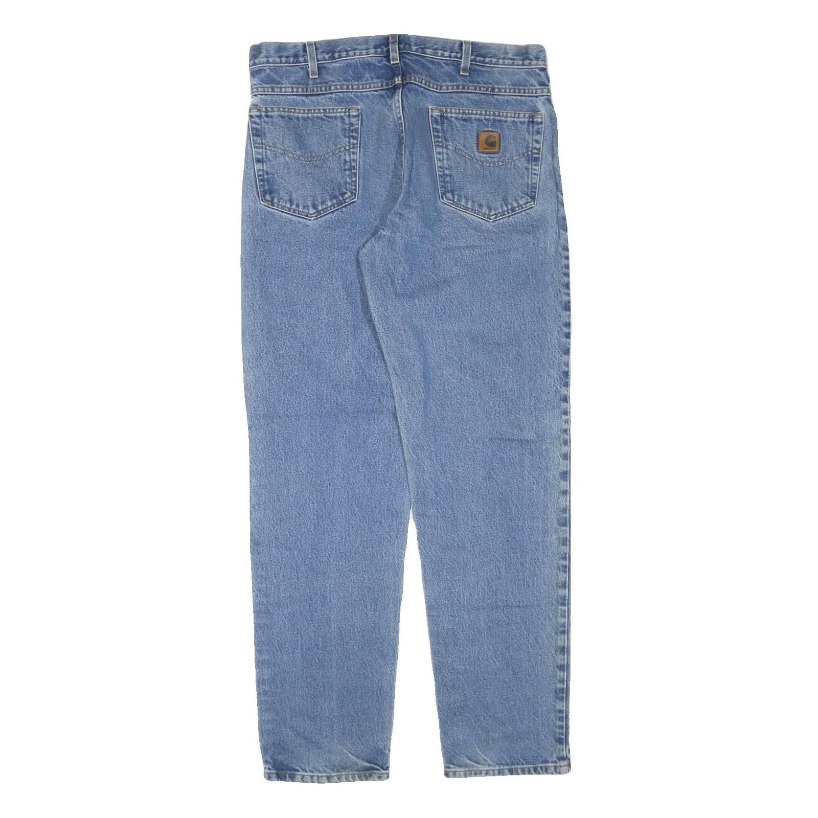 CARHARTT Mens Jeans Blue Regular Straight Denim Medium W36 L34 Casual Workwear