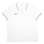 NIKE Mens White Short Sleeve Plain 2XL Classic Cotton Polo Shirt