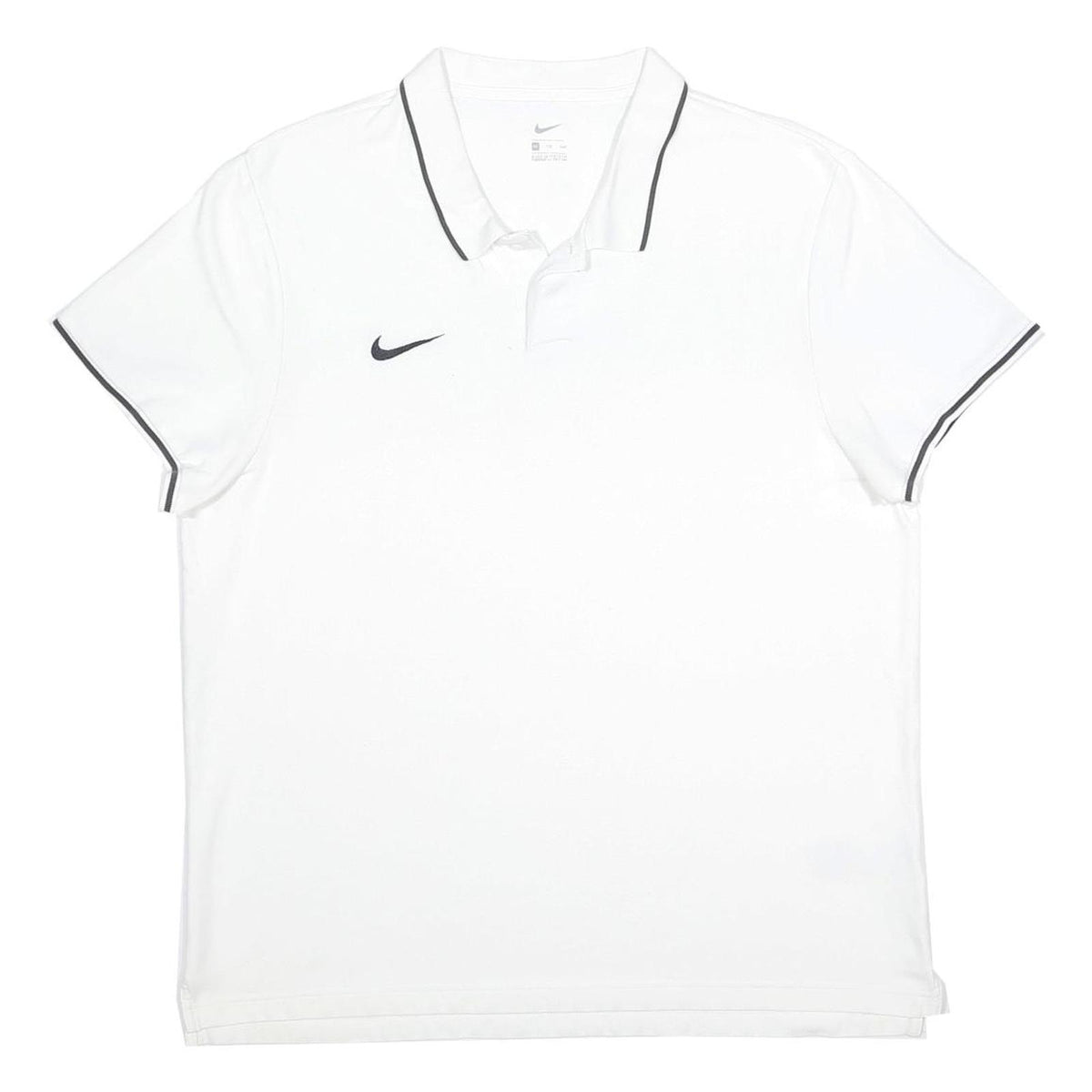 NIKE Mens White Short Sleeve Plain 2XL Classic Cotton Polo Shirt