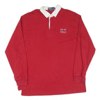 POLO RALPH LAUREN Mens Red & White US-67 Polo Long Sleeve Plain L Cotton Shirt