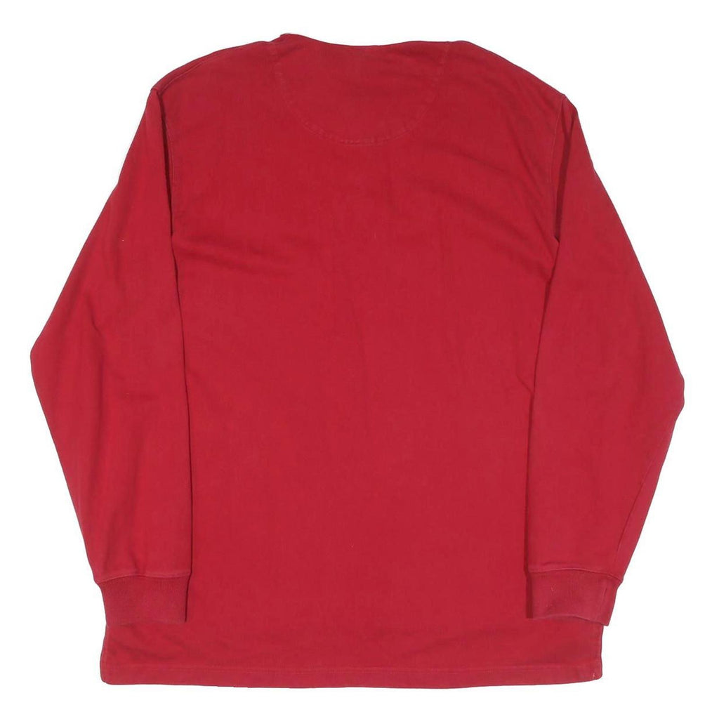 POLO RALPH LAUREN Mens Red & White US-67 Polo Long Sleeve Plain L Cotton Shirt