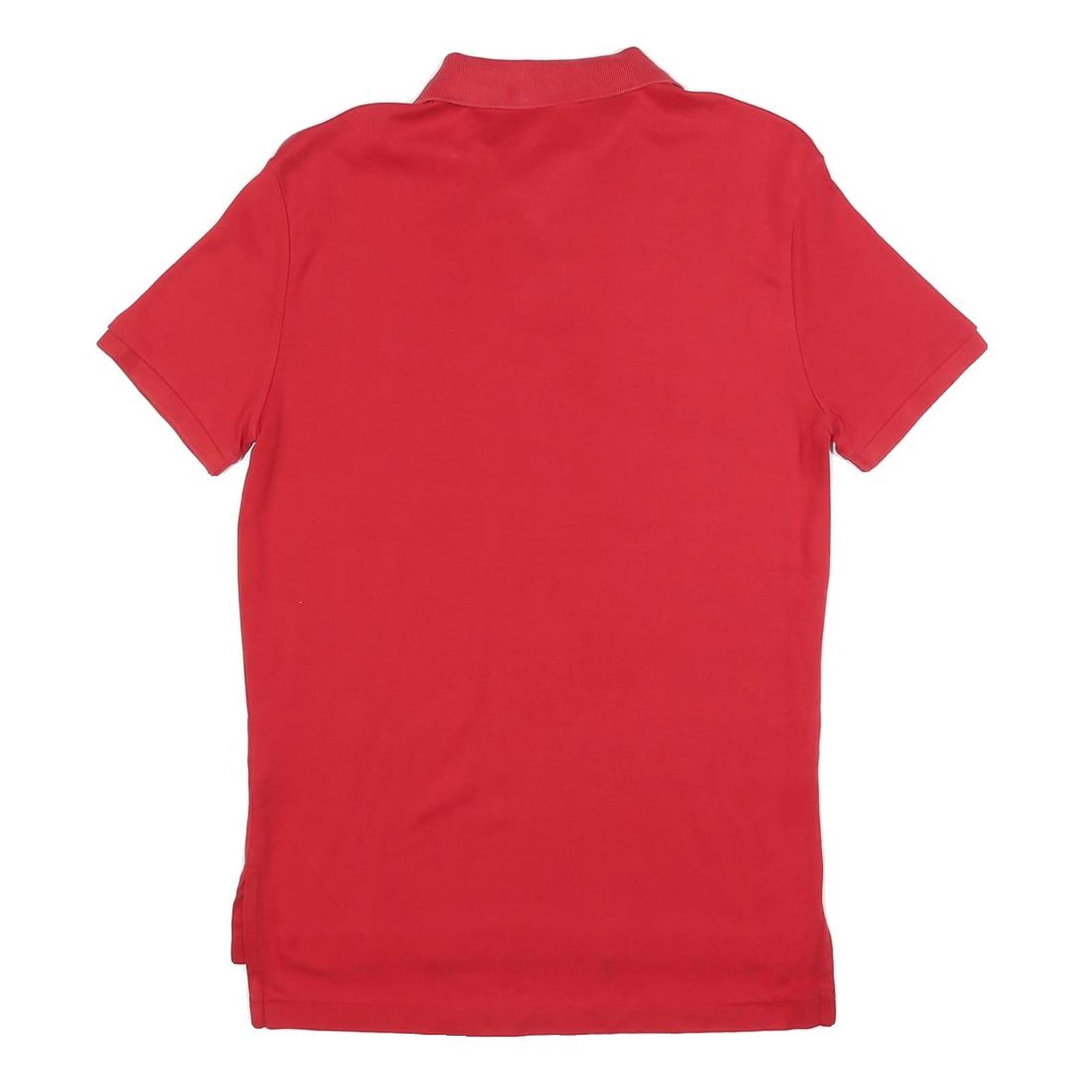 POLO RALPH LAUREN Mens Red Short Sleeve Plain S Classic Cotton Blend Polo Shirt