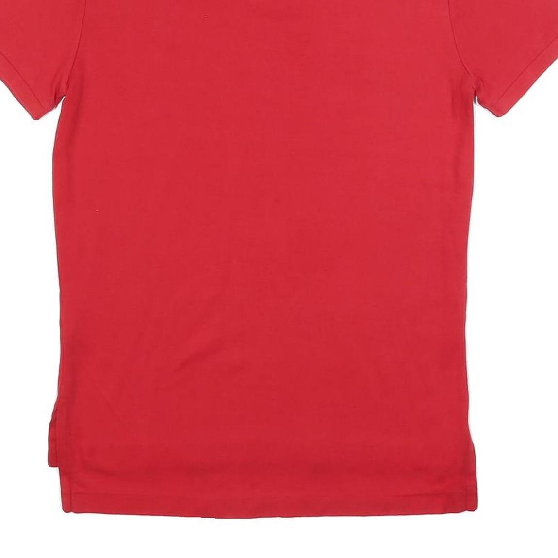 POLO RALPH LAUREN Mens Red Short Sleeve Plain S Classic Cotton Blend Polo Shirt