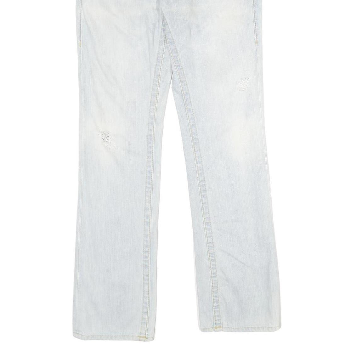 TRUE RELIGION Mens Jeans Light Blue Relaxed Straight Denim Rinse W30 L34 Stylish