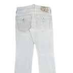 TRUE RELIGION Mens Jeans Light Blue Relaxed Straight Denim Rinse W30 L34 Stylish