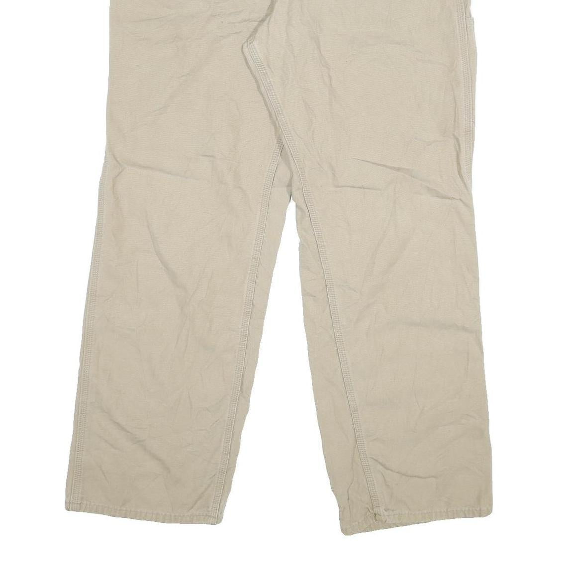 CARHARTT Mens Jeans Beige Regular Straight Denim W36 L31 Workwear Utility Zip