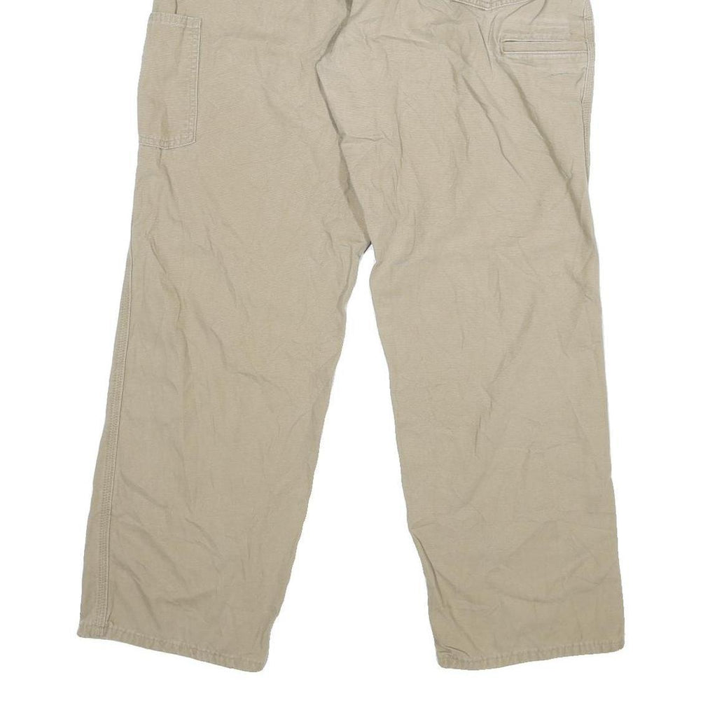 CARHARTT Mens Jeans Beige Regular Straight Denim W36 L31 Workwear Utility Zip