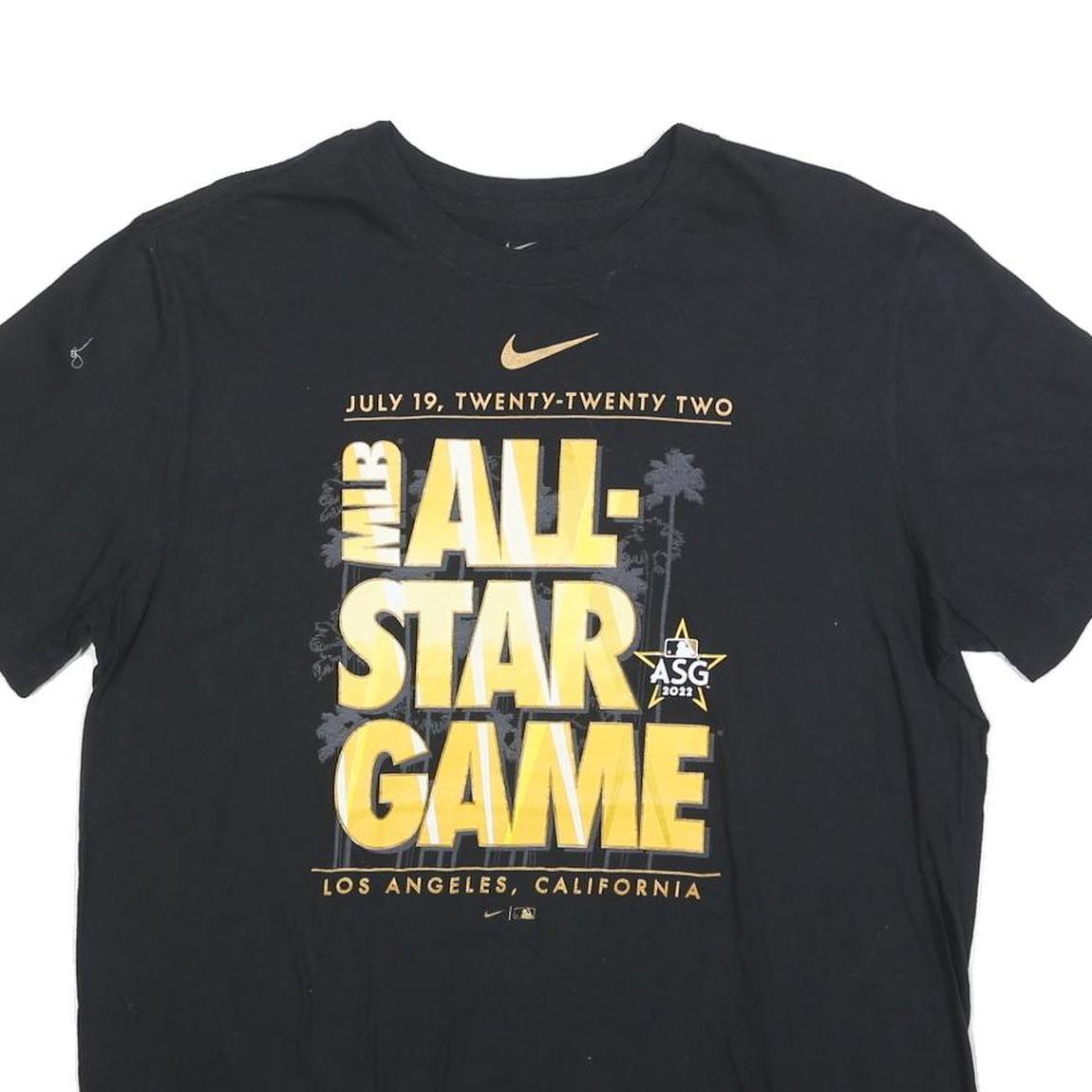 NIKE Mens Black & Gold Mlb All-Star Game T-Shirt L Short Sleeve Crew Neck