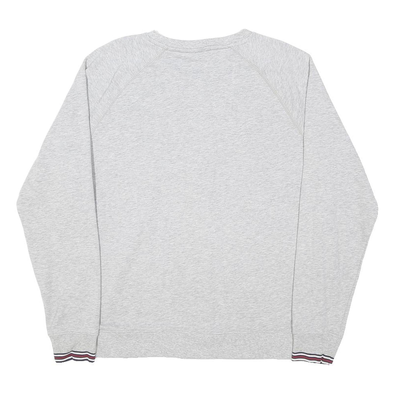 FILA Mens Grey Crew Neck L Sweatshirt Cotton Blend Logo Embroidered