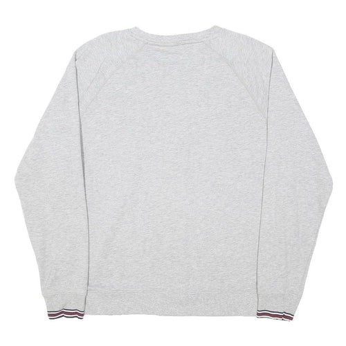FILA Mens Grey Crew Neck L Sweatshirt Cotton Blend Logo Embroidered