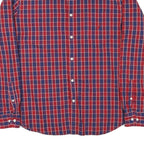 NAUTICA Mens Red & Blue Checked Cotton Blend Shirt L Classic Fit Long Sleeve