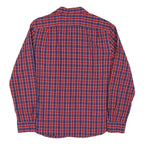 NAUTICA Mens Red & Blue Checked Cotton Blend Shirt L Classic Fit Long Sleeve