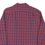 NAUTICA Mens Red & Blue Checked Cotton Blend Shirt L Classic Fit Long Sleeve