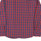 NAUTICA Mens Red & Blue Checked Cotton Blend Shirt L Classic Fit Long Sleeve