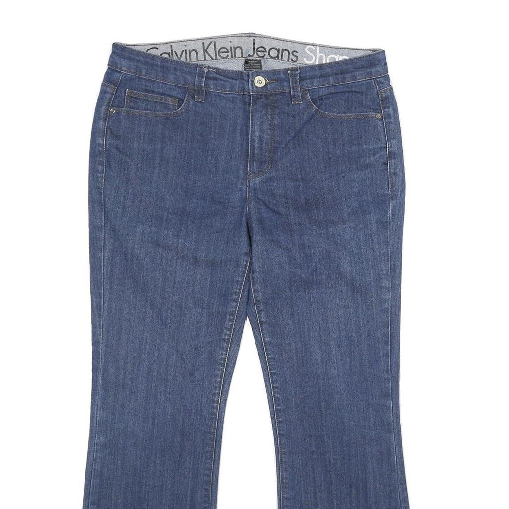 CALVIN KLEIN JEANS Womens Blue Relaxed Bootcut Denim W32 L29 Logo Detail