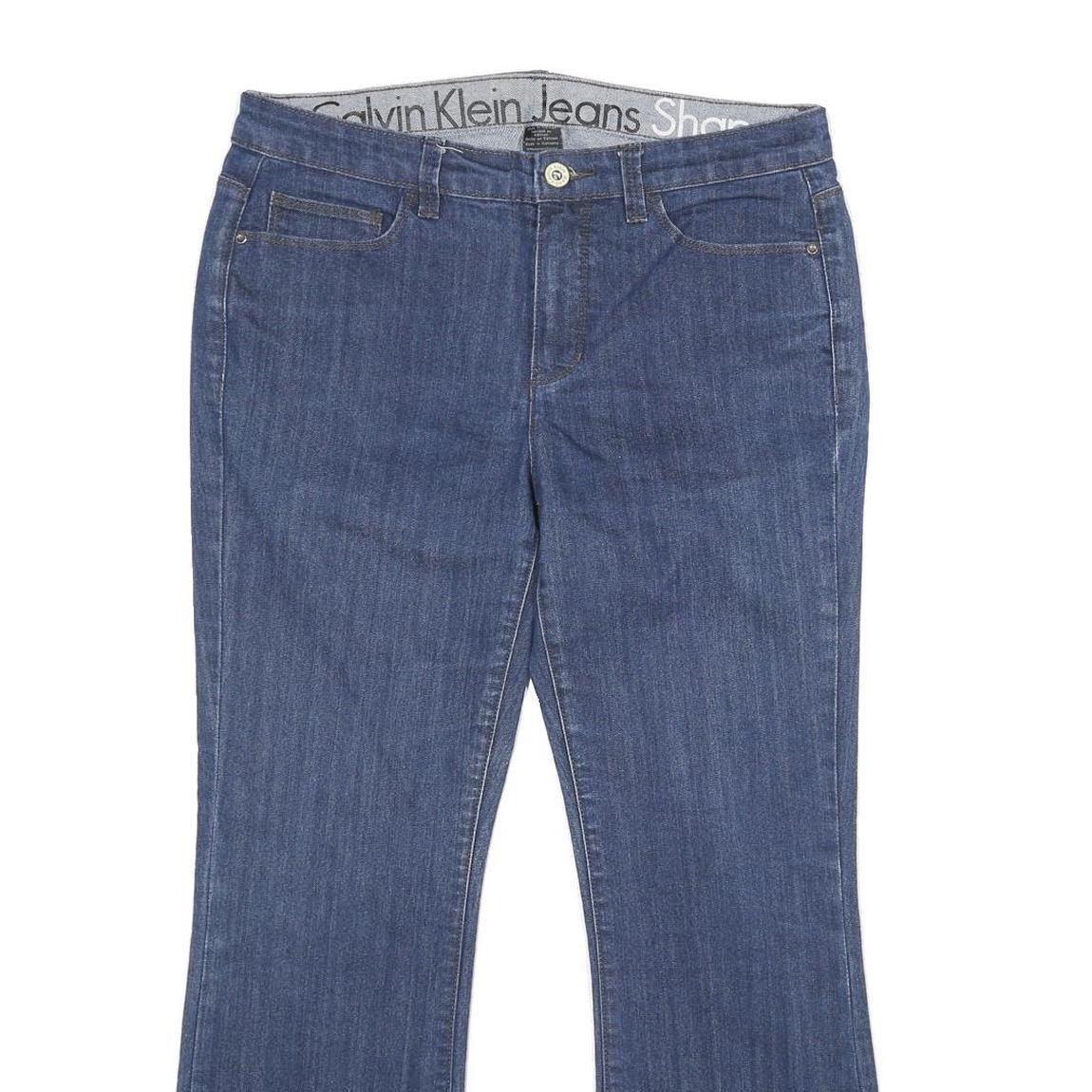 CALVIN KLEIN JEANS Womens Blue Relaxed Bootcut Denim W32 L29 Logo Detail