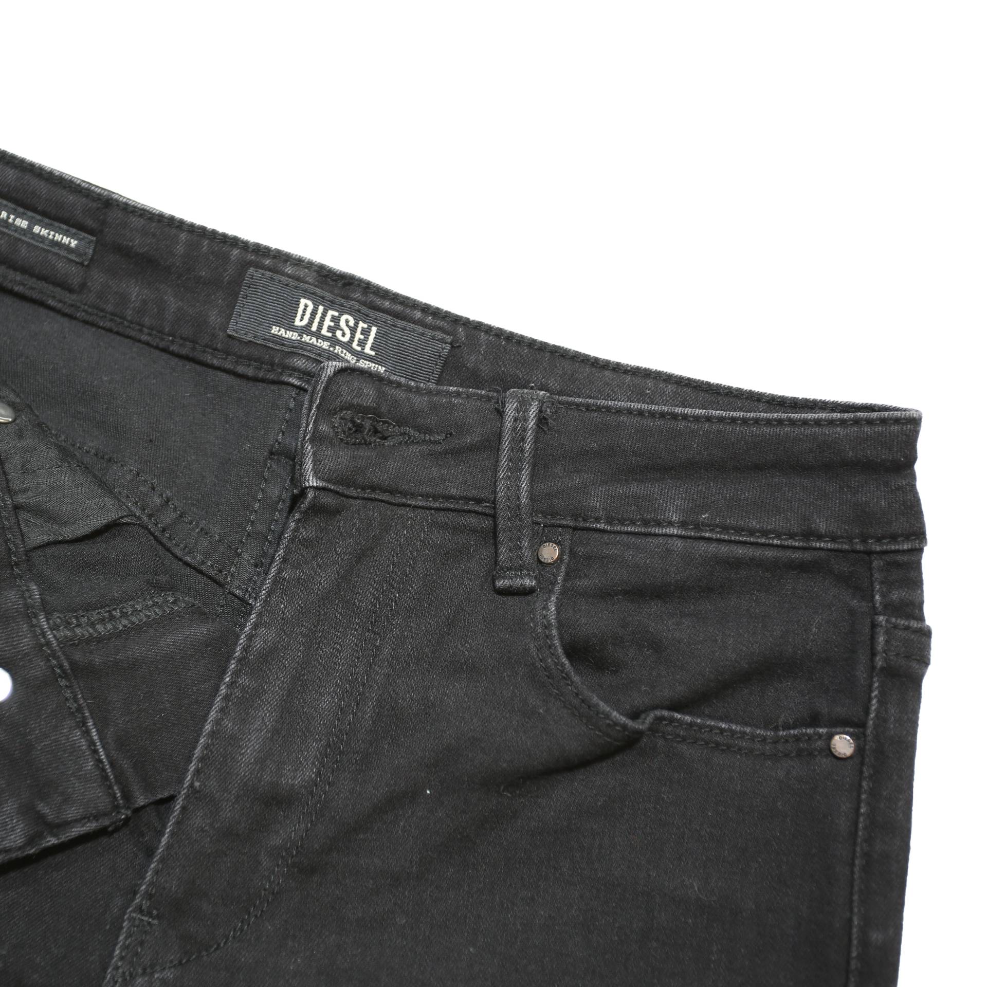 DIESEL Womens Jeans Black Slim Skinny Denim W26 L30 Stylish Casual
