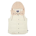PATAGONIA Womens Cream & Beige Hooded Nylon Puffer Jacket M Outdoor Warm Zip