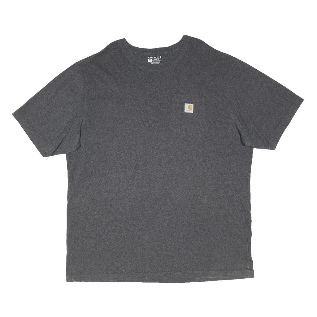 CARHARTT Mens Grey Pocket T-Shirt 2XL Short Sleeve Crew Neck Cotton Blend Casual