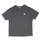 CARHARTT Mens Grey Pocket T-Shirt 2XL Short Sleeve Crew Neck Cotton Blend Casual