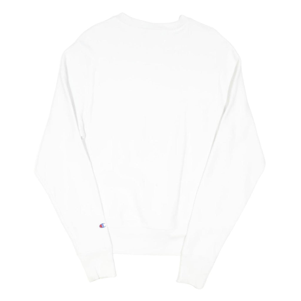 CHAMPION REVERSE WEAVE Mens White S Crew Neck Cotton Blend Sweatshirt Pullover