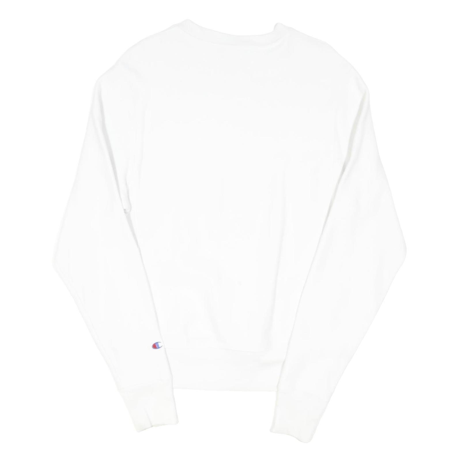 CHAMPION REVERSE WEAVE Mens White S Crew Neck Cotton Blend Sweatshirt Pullover