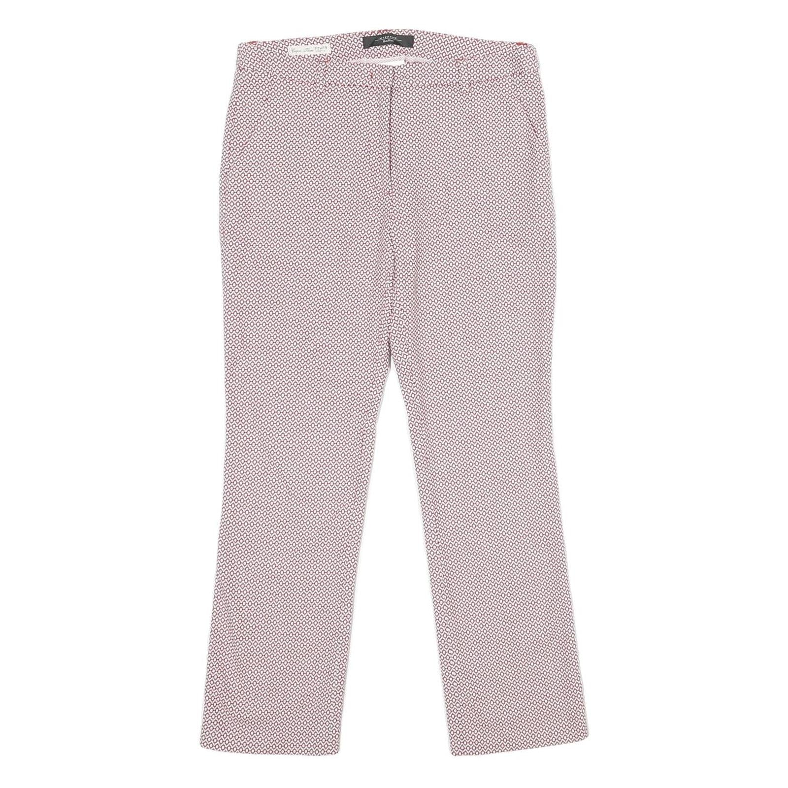 WEEKEND MAX MARA Womens Cotton Blend Red & White Regular Straight Trousers W28