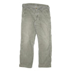 CARHARTT Mens Cotton Blend Regular Fit Beige Trousers W32 L29 Zip Closure