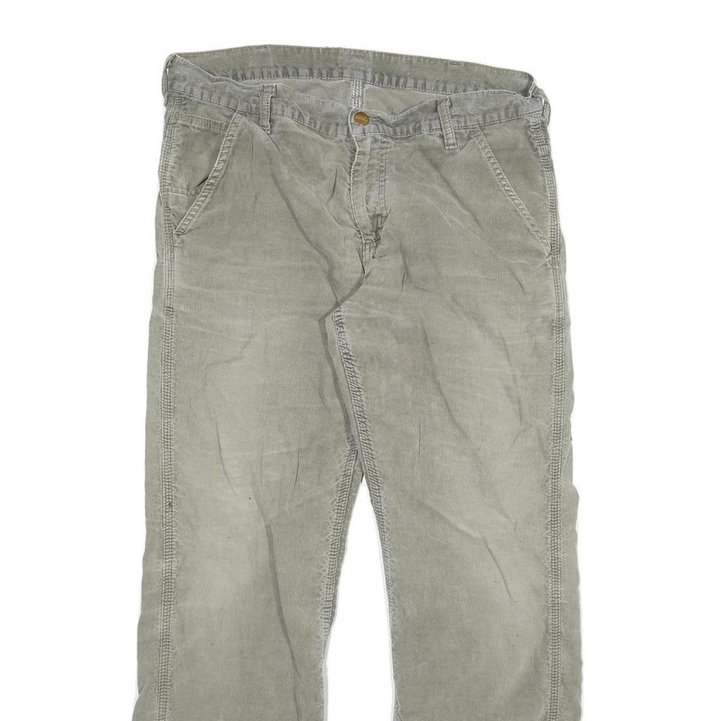 CARHARTT Mens Cotton Blend Regular Fit Beige Trousers W32 L29 Zip Closure